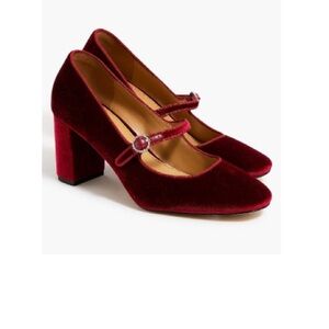 J. Crew Factory Velvet Mary Jane Pumps